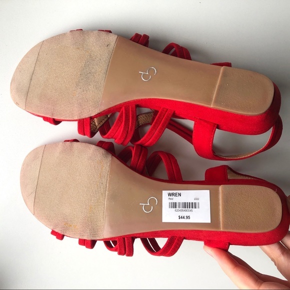 COPY - Dress Barn Red Stretch Strap Wedges - Picture 3 of 8